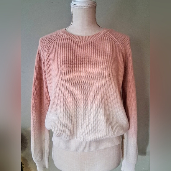 Lucky Brand - Ladies Ombre Dip Dye 100% Cotton Sweater - Buttoned Back M - Picture 2 of 11